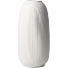 Portsea Lines 25 cm Hardened Ceramic Vase, White