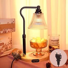 Inspireyes aromātisko sveču lampas vaska sildītājs, aptumšojama smaržu lampa, elektrisks istabas smaržu sveču sildītājs ar taimeri, iekļautas 2 spuldzes, regulējama augstuma smaržu sveču turētājs, aromātu difuzors