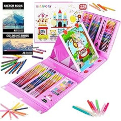 KINSPORY Children's Painting Case, 228 Pieces Painting Set Children, Painting Box for Children, Deluxe Colours Box for Children Girls from 4 5 6 7 8 9 10 11 12