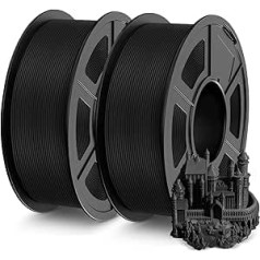 SUNLU AntiString PLA 3D printera kvēldiegs, bez vītnes 1,75 mm APLA 3D kvēldiegs, tīrs brūces 3D drukas pavediens, ātra drukāšana 3D printeriem, izmēru precizitāte +/-0,02 mm, 2 kg, melns+melns