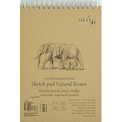 SMLT Authentic Line EB-80TS/NTB A4 Sketch Pad brūns kraftpapīrs, 135 gsm, 80 loksnes ar perforētu otrreizēji izmantotu vāku un dubultspirāli