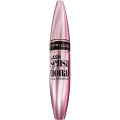 Maybelline Lash Sensational pilna skropstu tuša melnā krāsā, definē katru individuālo skropstu, ar īpašu skropstu atdalīšanas birsti, īpaši melni pigmenti, 9,5 ml