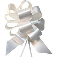 VIRSUS Palucart Pack of 100 Pull Bows 30 mm White Car Bow Gift Bow for Wedding Decorative Bows for the Car Mirror of the Bride and Groom Ideal for Marriage Christening Communion