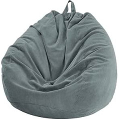 Chickwin pupiņu maiss bez pildījuma pieaugušajiem un bērniem, vads sēdekļa spilvens grīdas spilvens krēsls BeanBag pupu maiss relaksējošai spēlēšanai ārā un iekštelpās (antracīts, 70 x 80 cm)