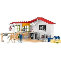 Schleich 42502 Farm World rotaļu komplekts — veterinārārsta prakse ar mājdzīvniekiem, rotaļlieta no 3 gadiem