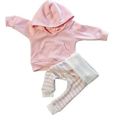 OKGIRL Carolilly Newborn Baby Girl Long Sleeve Body Romper Overalls with Hood + Trousers Outfits Set Autumn Clothing Set