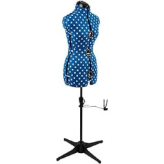 Regulējams Dressmaker's Dummy Blue ar punktveida rakstu, 8 daļ. | Mazs (S) [Izmērs no EUR 38 līdz 44]