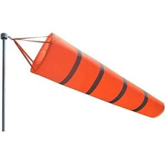 Outdoor Windsock Oranžais karogs, Vējzieka ar atstarojošām svītrām, Āra vēja mērīšanas soma, Oksfordas auduma vējzieka lidostai, fermai, parkam, dārzam