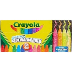 CRAYOLA bērnu krīts, krāsaina ielu krīta kaste ar 64 krīta gabaliņiem ielām un bruģakmeņiem, mazgājams ielas bērnu krīts, bērniem no 4 gadu vecuma