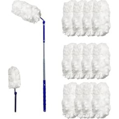 UKEENOR 180° Multi-Surface Duster with Extension Handle (1 Long Handle + 1 Short Handle + 15 Duster Refills) Extra Thick