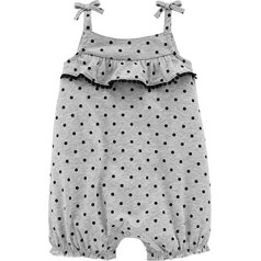 Carter's Baby Girl Polka Dot Tank Romperi Heather Grey krāsā, izmērs 18 m