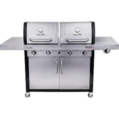 Char-Broil Professional 4600S — dubultā galvene, 4 degļu gāzes bārbekjū ar sānu degli, nerūsējošais tērauds