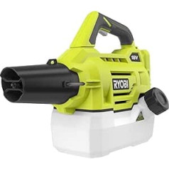 RYOBI 18 V ONE+ akumulatora miglas smidzinātājs RY18FGA-0 (diapazons 4,5 m, plūsmas ātrums 7,2 l|h, platības pārklājums uz min. 93 m², vidējais daļiņu izmērs 40 µm, bez akumulatora un lādētāja kastē)