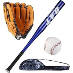 EASY BIG 25 collu alumīnija beisbola nūju komplekts ar cimdu un beisbolu softbolam, sitienu treniņiem, pikapa spēlēm