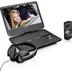 Lenco tragbarer DVD-Player DVP-1010 25,5 cm (10 Zoll) mit hoher Auflösung (1.024 x 600) integriertem Akku