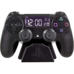 Paladone Playstation modinātāja pults kontroliera dizains melns digitālais laiks apm. 13 x 17 cm