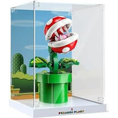 cooldac akrila displeja futrālis Lego 71426 Super Mario Piranha augu komplektam, putekļu necaurlaidīgs caurspīdīgs universāls displejs, saderīgs ar Lego Super Mario 71426 Piranha Plant (modelis nav iekļauts)