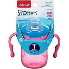 Playtex Sipsters Stage 1, noplūdes necaurlaidīgs, neplīstošs, mīksts snīpis Sippy Cup 6 unces (krāsa var atšķirties)