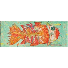 mazgāt+žāvēt kājslauķi, Funky Fish 75x190 cm, mazgājams iekšā un ārpusē