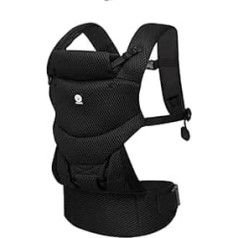 Dooky - Ergonomic baby carrier newborn from birth (0-3 years & 3.5-15 kg) - Koala sling baby, hip seat baby carrier, baby sling - Breathable material: polyester - Colour: black