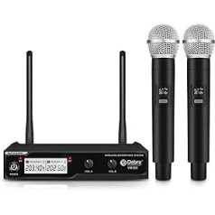 D Debra Audio PRO VM302 VHF Wireless Microphone System with Dual Handheld Microphone with XLR Interface, 80m Range for Karaoke Wedding Conference Speech