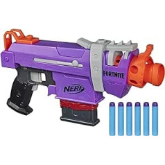 NERF Fortnite SMG-E Blaster, motorizēta šautriņu spridzināšana, 6 šautriņu klips, 6 oficiālās elites šautriņas, jauniešiem, pusaudžiem, pieaugušajiem