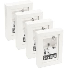 Ikea RIBBA chunky Box attēlu rāmis, balts, 10 x 15 cm, šķiedru plātnes un plastmasa, stiprinājums pie sienas un galda, 503.784.10 - 4 pack.