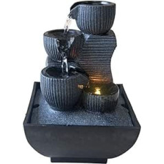 Zen Light Kini Indoor Fountain with Pump and LED Light, Resin, One Size