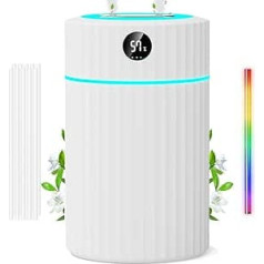 Humidifier Bedroom 36H Double Spray with LED Screen, 23 dB Quiet Humidifier, Room Humidifier with 7 Colours Light 10 Filter, 1.8 L Room Humidifier for Children's Room Baby, Aroma Diffuser 40 m²