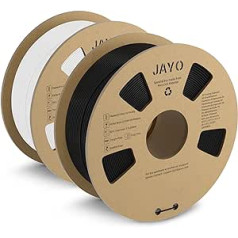 JAYO matēts PLA kvēldiegs 1,75 mm, 3D printera kvēldiegs PLA paklājs, 1,1 kg, kārtīgi uztīts kvēldiegs, izmēru precizitāte +/- 0,03 mm, 1,1 kg spole (2,42 mārciņas), iepakojums 2, PLA matēts 2,2 kg kopā, melns + balts