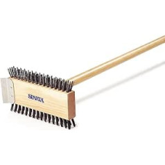 Carlisle 4002600 Broiler Master Grill Brush, oglekļa tērauda sari, 77,5 cm garums, cietkoksnes suka un rokturis, dabīgs