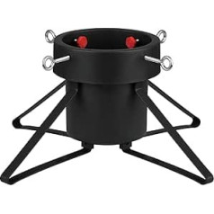 GMUK Home & Garden Products Classic Christmas Tree Stand with Water Tank - Traditional Black and Red Design with Metal Legs