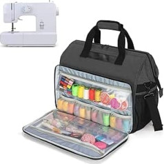 Teamoy Sewing Machine Bag with Wide Top Opening Universal Sewing Machine Bag Compatible with Most Standard Singer, Brother, Janome Machines and Accessories, black, Suitcase organiser