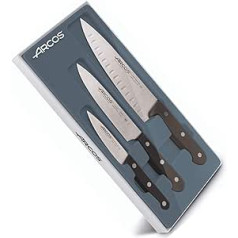 Arcos 807410 Serie Universal - Küchenmesser Set 3 Stück (3 Kochmesser) -,Klinge Nitrum Edelstahl Edelstahl - HandGriff Polyoxymethylen (POM) Farbe Schwarz