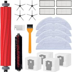 20 Pieces Accessories for Roborock S7 Maxv Ultra, Replacement Parts Accessory Set for Roborock S7 Pro Ultra, 1 Main Brush, 1 Self-Cleaning Brush, 4 Wipes, 4 Filters, 4 Side Brushes, 4 Dust Bags