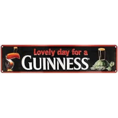 Guinness Toucan and Turtle Gilroy Landscape Embossed Metal Sign (50cm x 12cm)