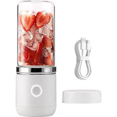 USB Stand Mixer, 350 ml Mini Glass Mixer, Portable Smoothie Maker, Rechargeable Bottle Mixer, Travel Hand Fruit Press, for Juice Shakes and Smoothies, Milkshake (White)