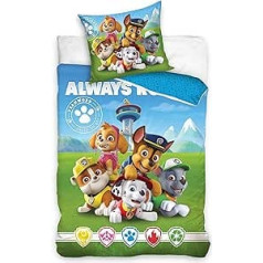 Viacom Paw Patrol gultas veļas segas pārvalks 135 x 200 cm 80 x 80 cm, kokvilna, zila (PAW195012-4)