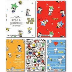 Craft Cotton Co Peanuts Happiness ir - Snoopy - Fat Quarters 100% Fabric Pack of 5 45 x 55 cm (ideāli piemērots amatniecībai, stepēšanai, savārstīšanai), balts, sarkans, zils