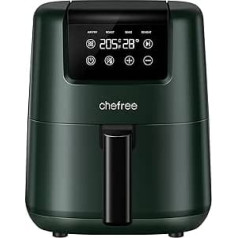 CHEFREE AF300 karstā gaisa cepeškrāsns 2 l, 4 in-1 Mini Airfryer multivars, enerģijas taupīšana, kompakts, mazs karstā gaisa cepējs bez eļļas, trauku mazgājamā mašīna, 900 W, melns