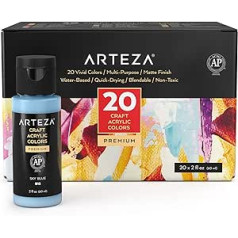 Arteza Craft akrila krāsu komplekts, 20 x 60 ml