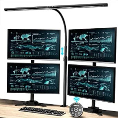 EYOCEAN LED galda lampa, 24 W 80 cm galda lampa ar žestu kontroli, aptumšojama dienas gaismas lampa, acu aizsardzība, monitora lampa pakalpojumu sniedzējiem birojā, lasītāji, arhitekti, drēbnieki