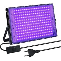 BOSYTRO UV Black Light 150 W Blacklight, IP66 Waterproof Black Light LED Prožektors, UV Light Black Light Lampa priekš diskotēkas, Glow Party, Halloween Dekorācijas, Skatuves apgaismojums, Ballīšu piederumi