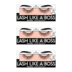 Essence Cosmetics essence LASH LIKE A BOSS Mākslīgās skropstas, mākslīgās skropstas, Nr. 03 unikāls, melns, definējošs, pagarinošs, apjomīgs, noturīgs, vegāns, iepakojumā 3 (3 x 1 pāri)