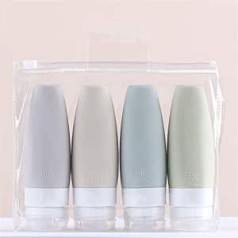 CHSEEO silikona ceļojumu pudeļu komplekts (4 gab.), silikona ceļojumu pudeles kosmētikas pudeles ceļojumu konteiners šķidrumiem šampūns kondicionieris dušas želeja losjons eļļas krēms un kopšanas līdzekļi #3