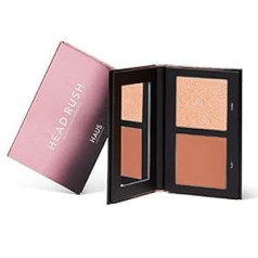 Haus Laboratories Lady Gaga: HEAD RUSH BLUSH & HIGHLIGHTER DUO | Matēts, krāsains vaigu sārtums un spīdošs izgaismotājs, dažādas paletes, dozējams spīdums, vegāns un bez cietsirdības | 0,38 unces