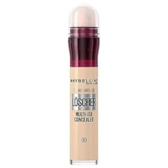 Maybelline New York korektors dubultā iepakojumā, tūlītēja pretnovecošanās efekta korektors, dzēšgumija ar mikrodzēšgumijas aplikatoru, Nr. 00 Ivory, 2 x 6,8 ml