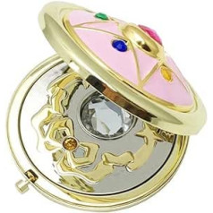 Asotagi Portable Crystal Star Makeup Cosmetic Mirror Anime Mirror Foldable Double Mirror Gift Makeup Compact Mirror