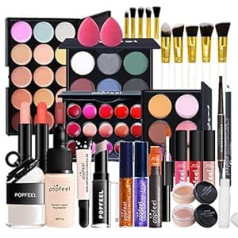 Chseea Make-Up Set Beauty Gift Set Cosmetics Vanity Case Korektors Eyeshadow Palette Powder Lūpu spīdums Lūpu krāsa Kosmētiskais grima komplekts sejai, acīm un lūpām #7