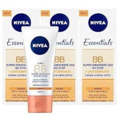 Nivea Essentials BB Cream Пигментный дневной крем, 24 часа, без остановки SPF 15, равномерное отбеливание с маслом жожоба и минералами, золотой тон для все